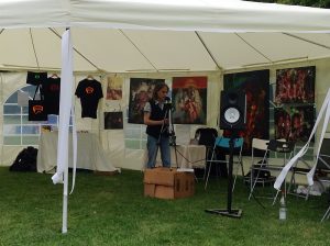 Lesung Seegert, Stand von Radio Gaarden, Bilder von Gela Schmidt