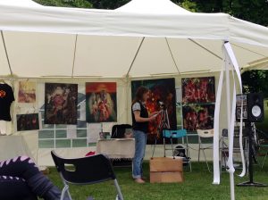 Lesung Seegert, Stand von Radio Gaarden, Bilder von Gela Schmidt